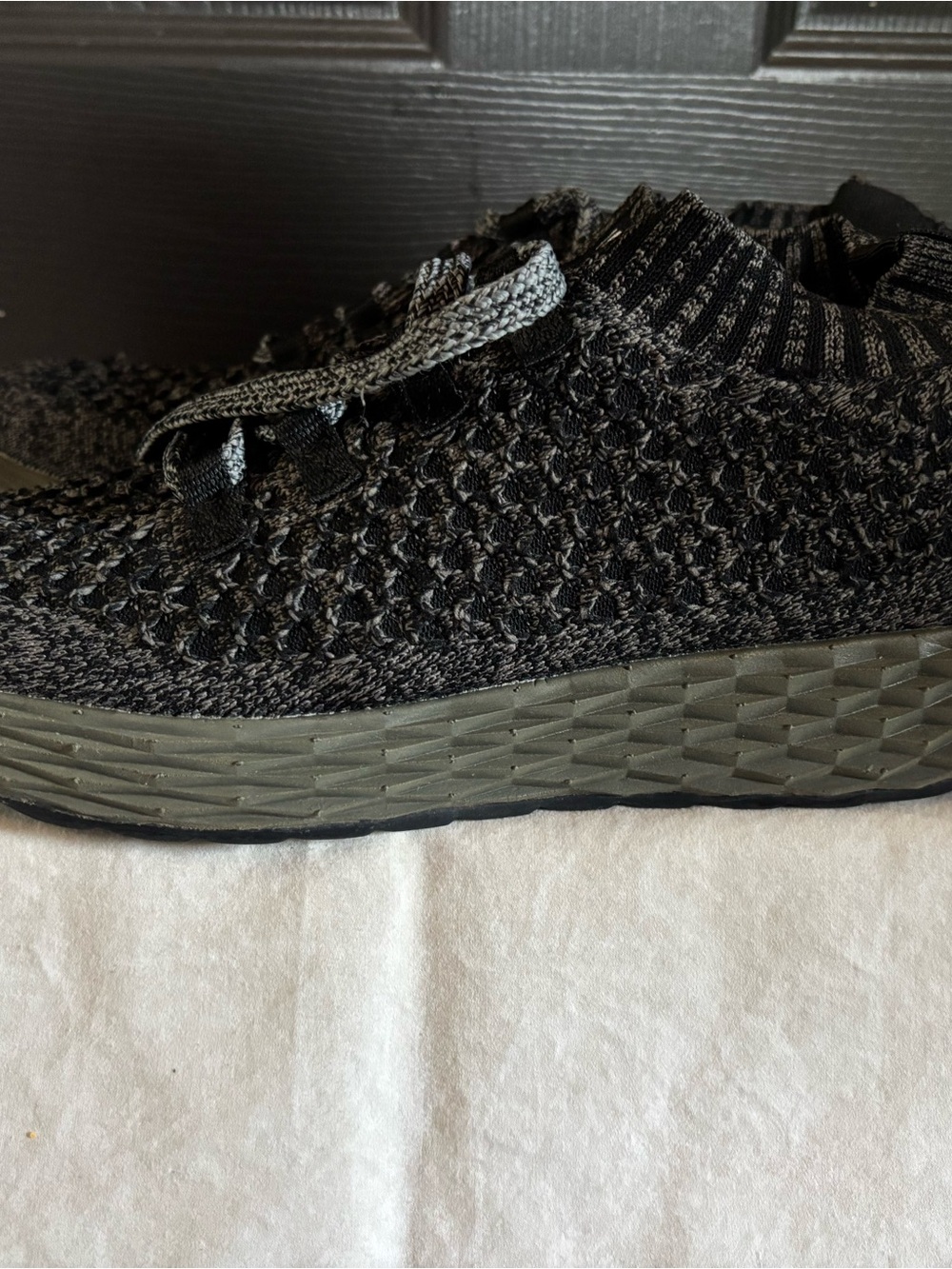 NOBULL Men's Black Knit Slip-On Sneakers